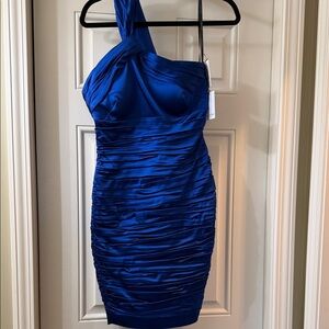 Calvin Klein Collection Royal Blue One-Shoulder Dress